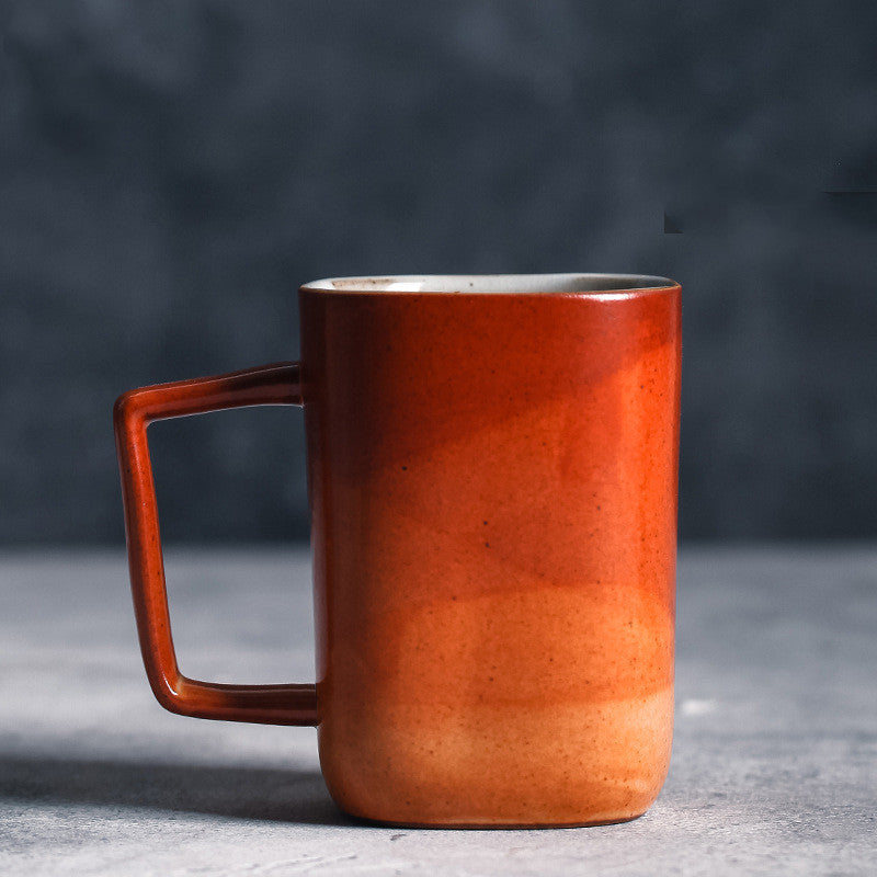 Handmade Stoneware Cup with Square handle