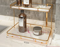 Light Luxury Marble 2-Tier Storage Organizer