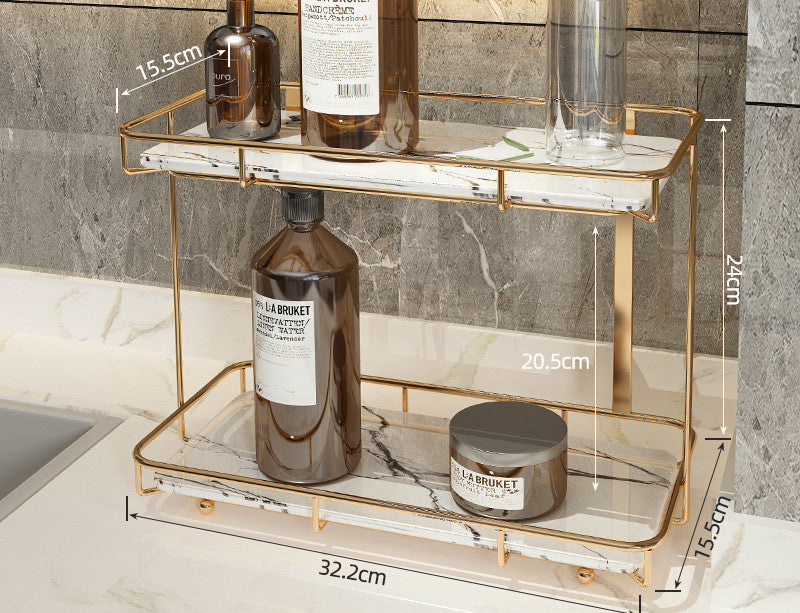 Light Luxury Marble 2-Tier Storage Organizer
