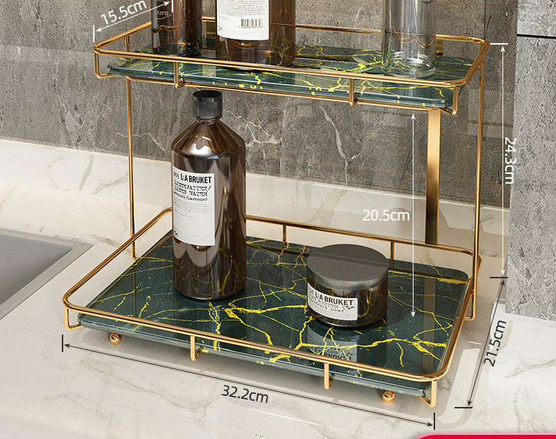Light Luxury Marble 2-Tier Storage Organizer