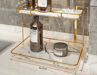 Light Luxury Marble 2-Tier Storage Organizer
