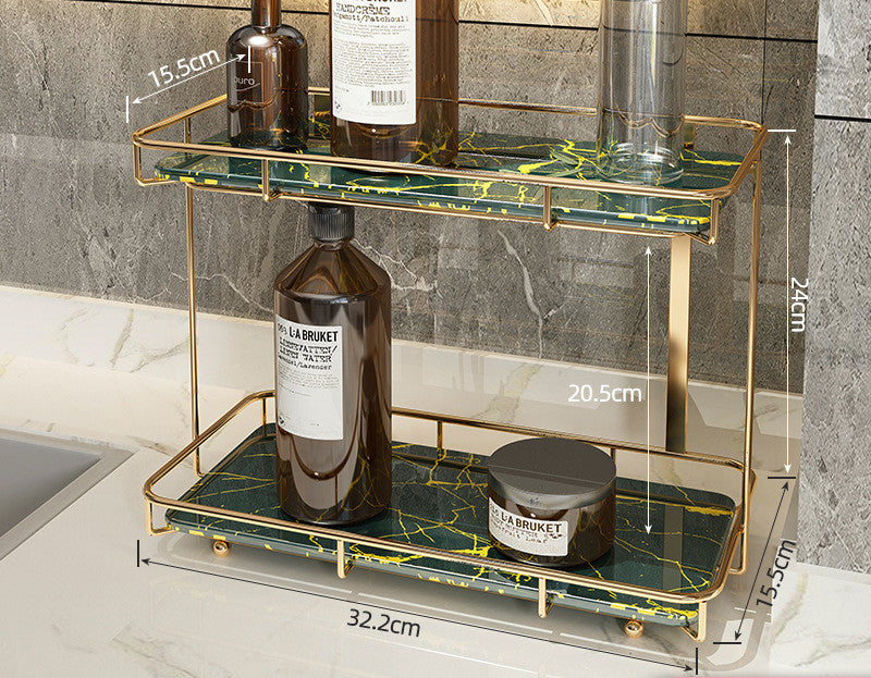 Light Luxury Marble 2-Tier Storage Organizer