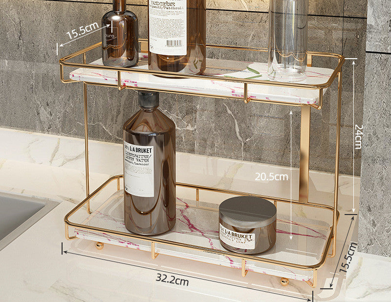 Light Luxury Marble 2-Tier Storage Organizer