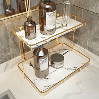 Light Luxury Marble 2-Tier Storage Organizer