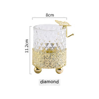 Electroplated Gold Lace Base Glass Candle Holder