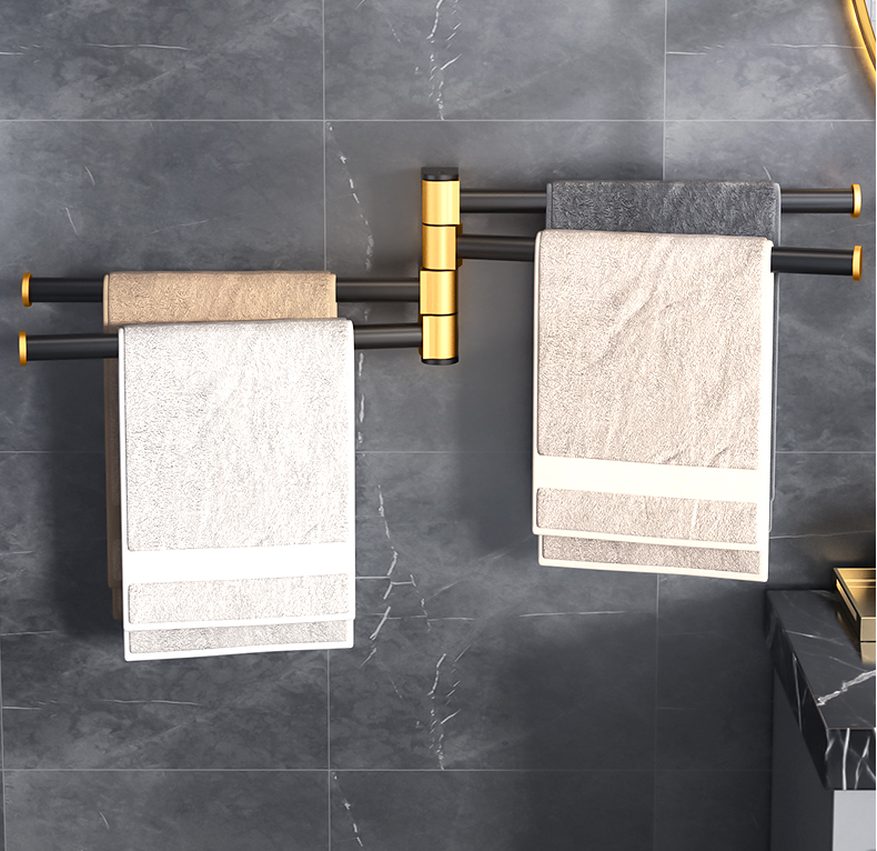 Punch Free Rotating Bathroom Towel Rack