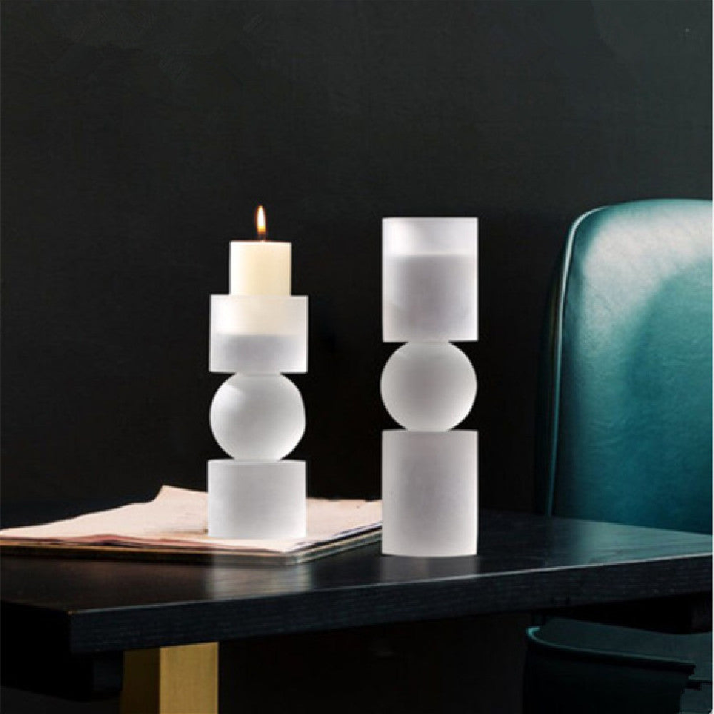 Crystal Frosted Candle Holder