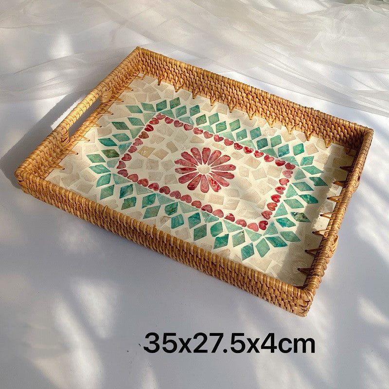Rattan Shell Tray