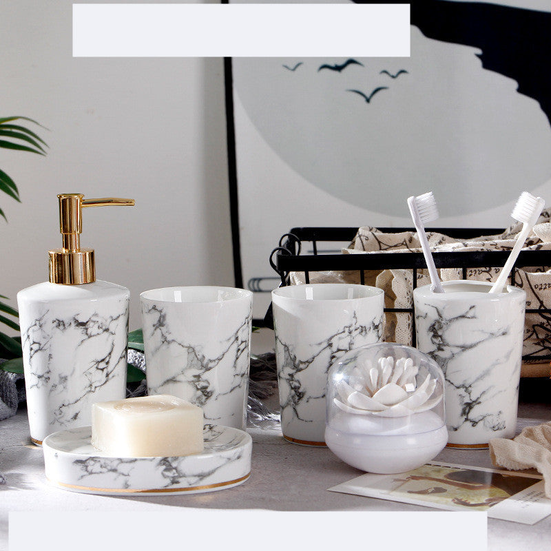 Marble Bathroom Washing & Brushing Set