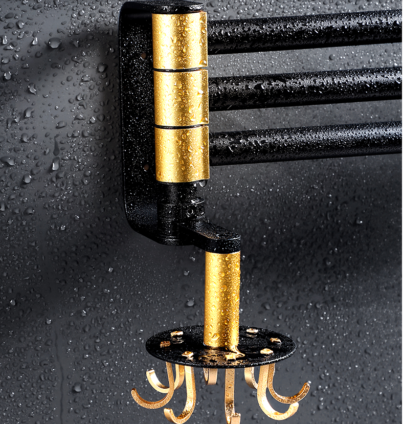 Punch Free Rotating Bathroom Towel Rack