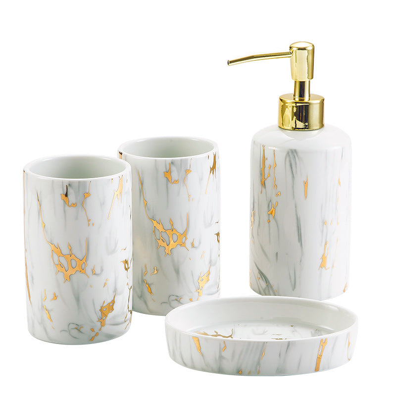 Golden Marble Bathroom Set