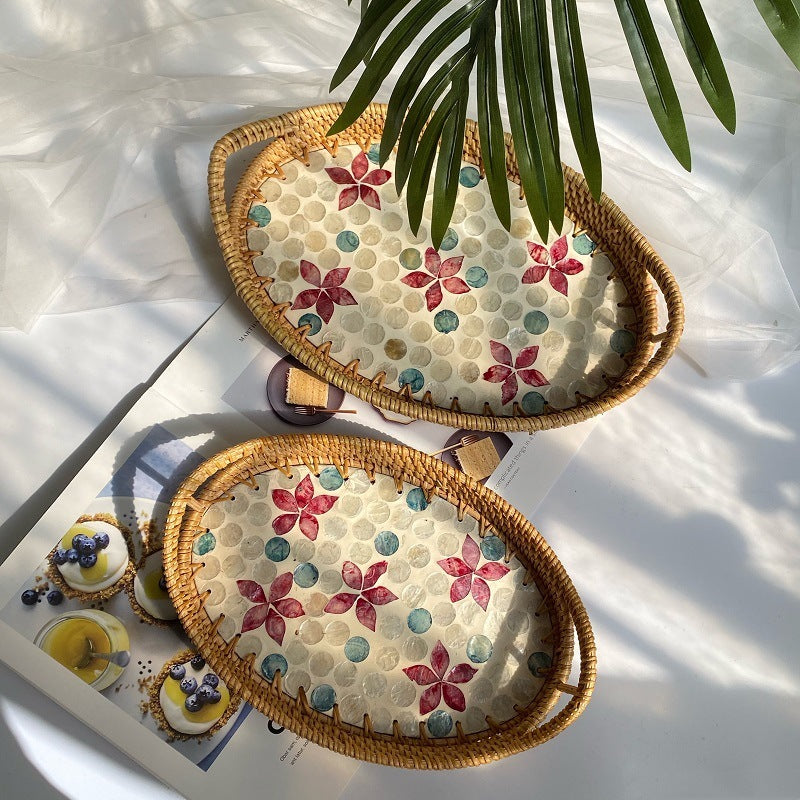Rattan Shell Tray