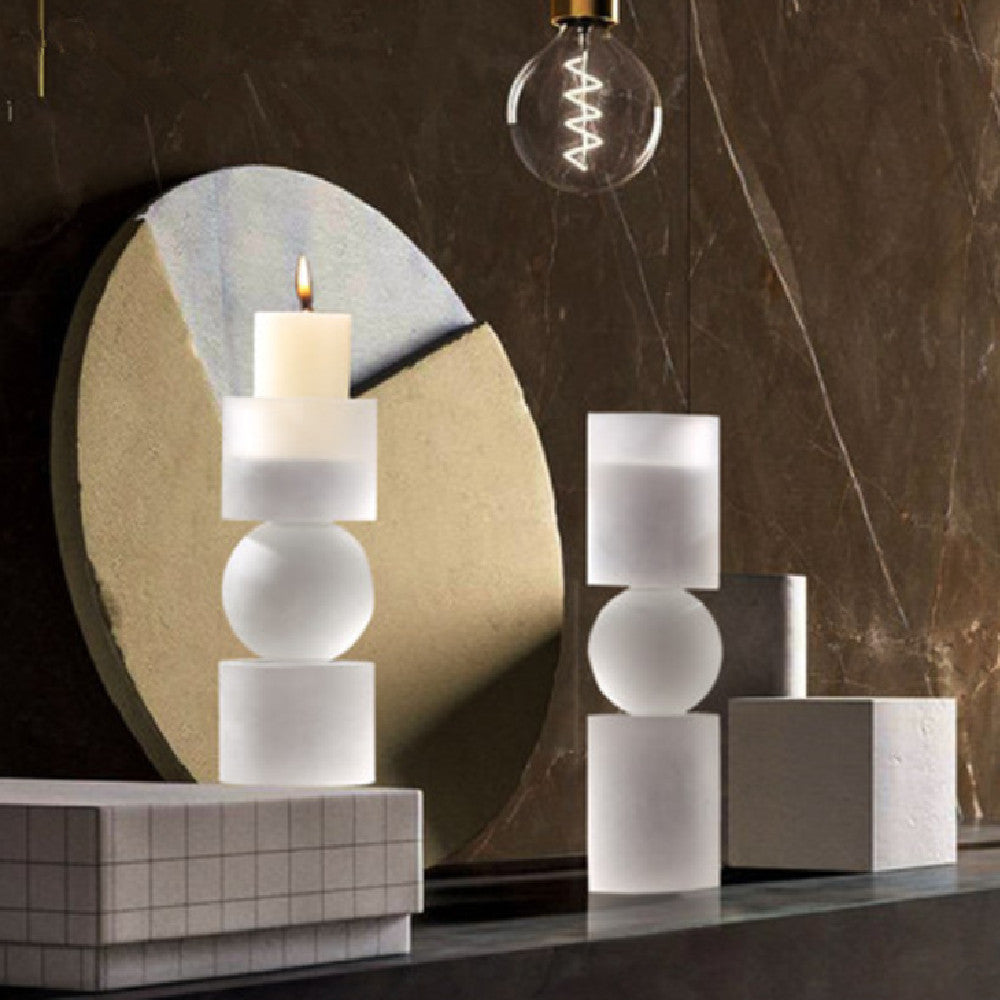 Crystal Frosted Candle Holder