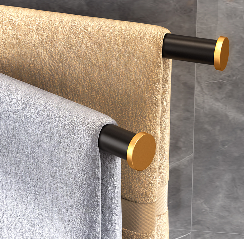 Punch Free Rotating Bathroom Towel Rack
