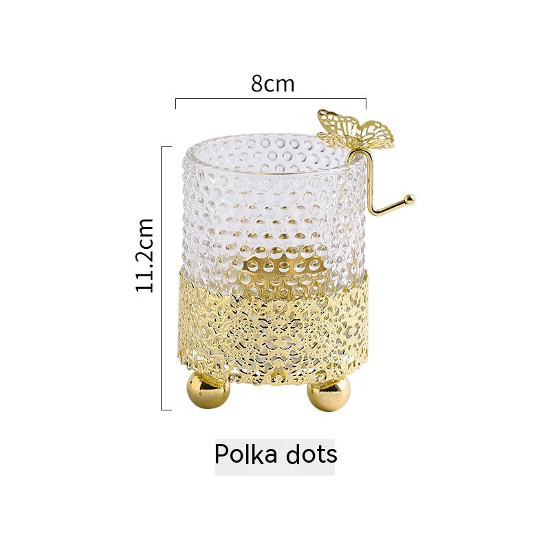 Electroplated Gold Lace Base Glass Candle Holder