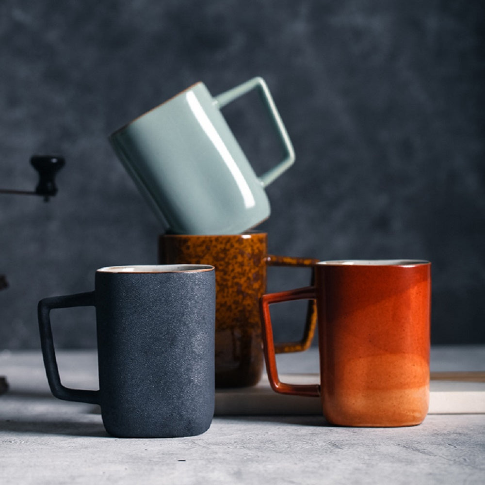Handmade Stoneware Cup with Square handle
