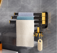 Punch Free Rotating Bathroom Towel Rack