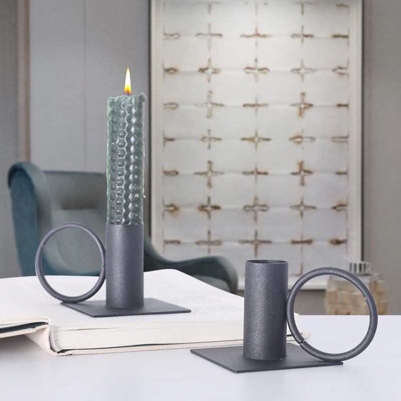 Graphite Gleam Candle Holder Set