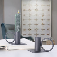 Graphite Gleam Candle Holder Set