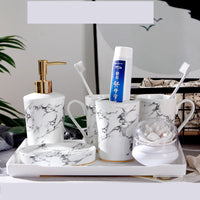 Marble Bathroom Washing & Brushing Set