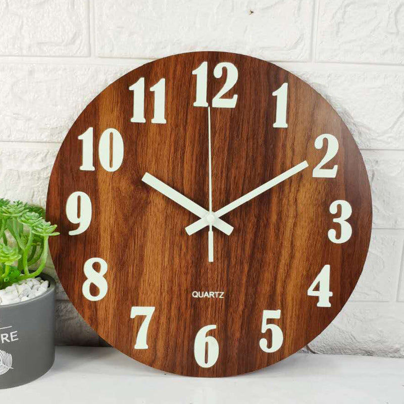 Glow in the Dark Wooden Wall Clock