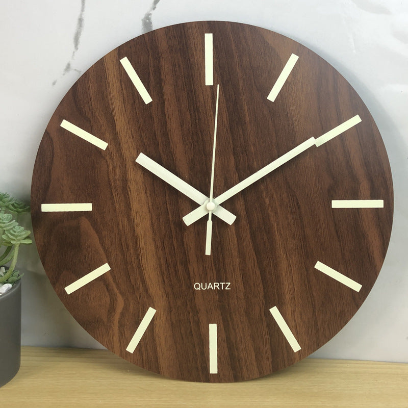 Glow in the Dark Wooden Wall Clock