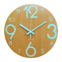 Glow in the Dark Wooden Wall Clock