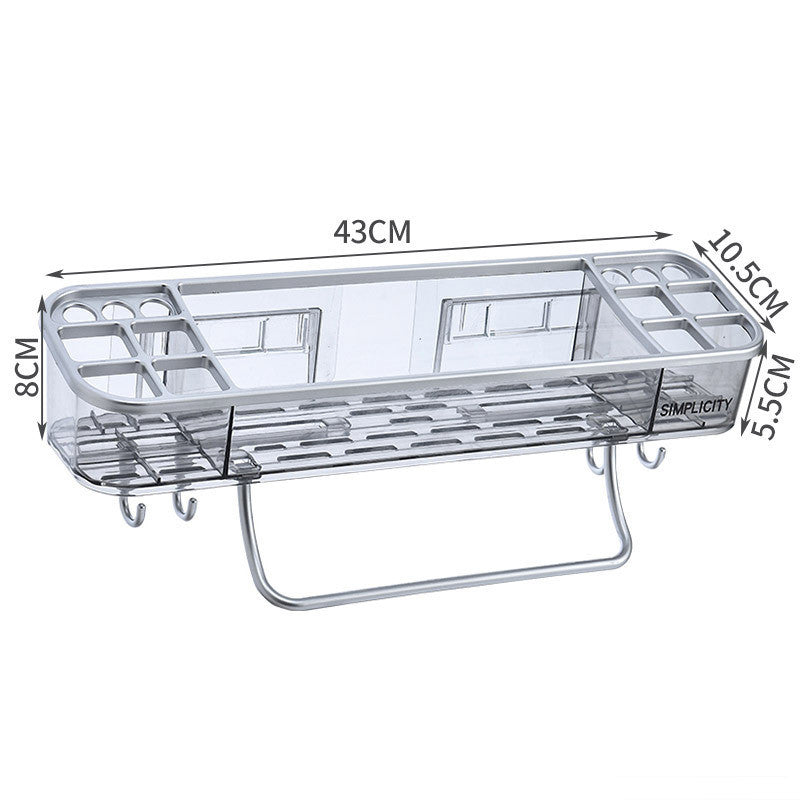 Wall-Mounted Bathroom Storage Rack and Towel Holder