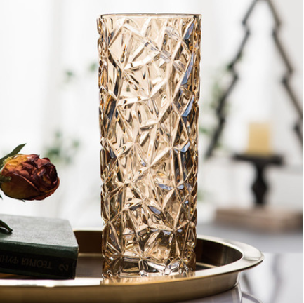 Golden Crystal Glass Vase