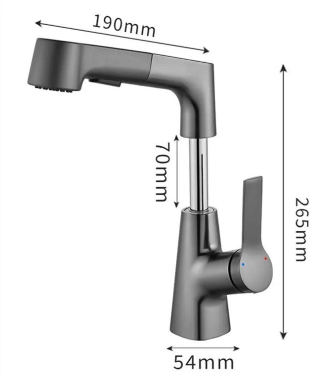 Adjustable Pull-out Bathroom Faucet