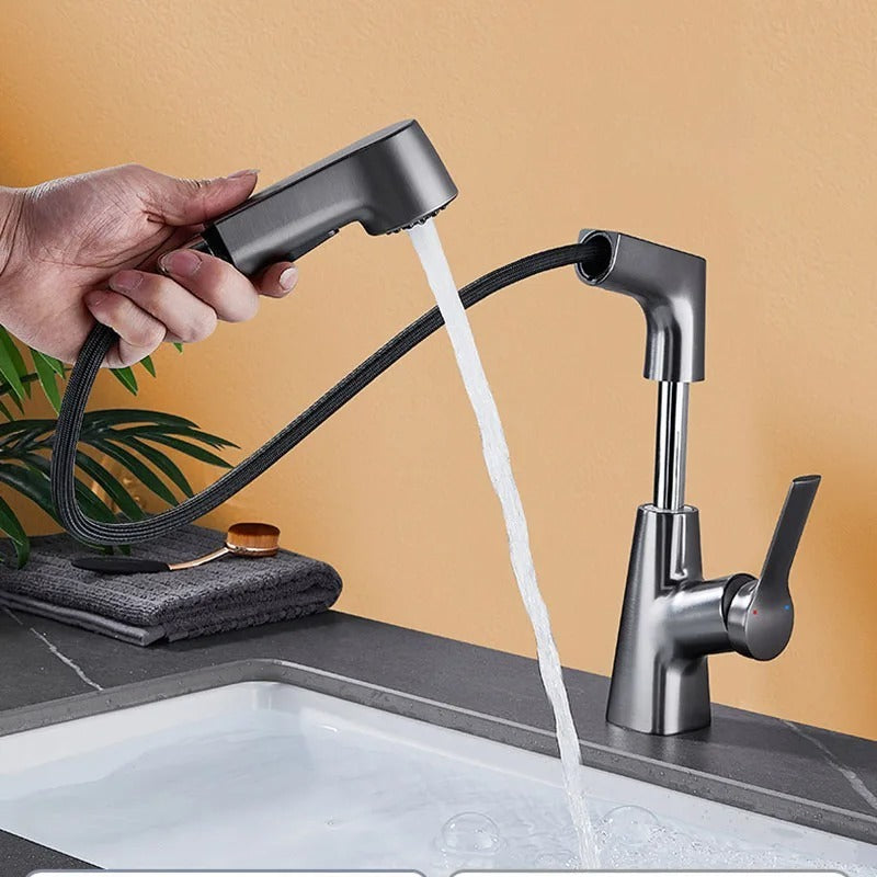 Adjustable Pull-out Bathroom Faucet