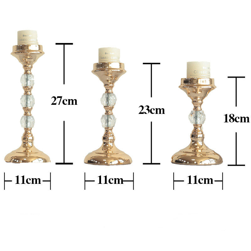 Gold Crystal Electroplated Candle Holder