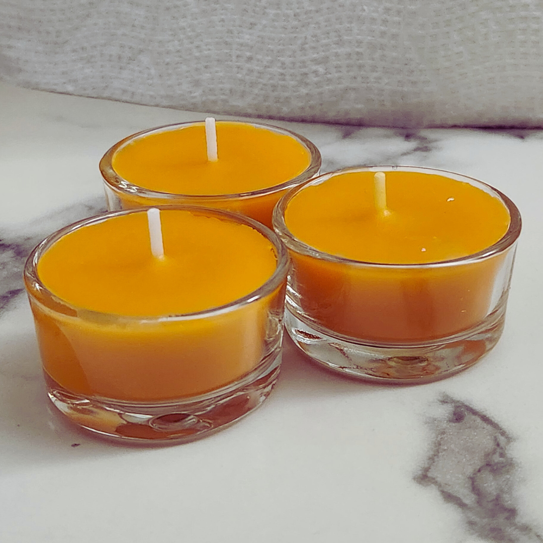 Glass tea light candles