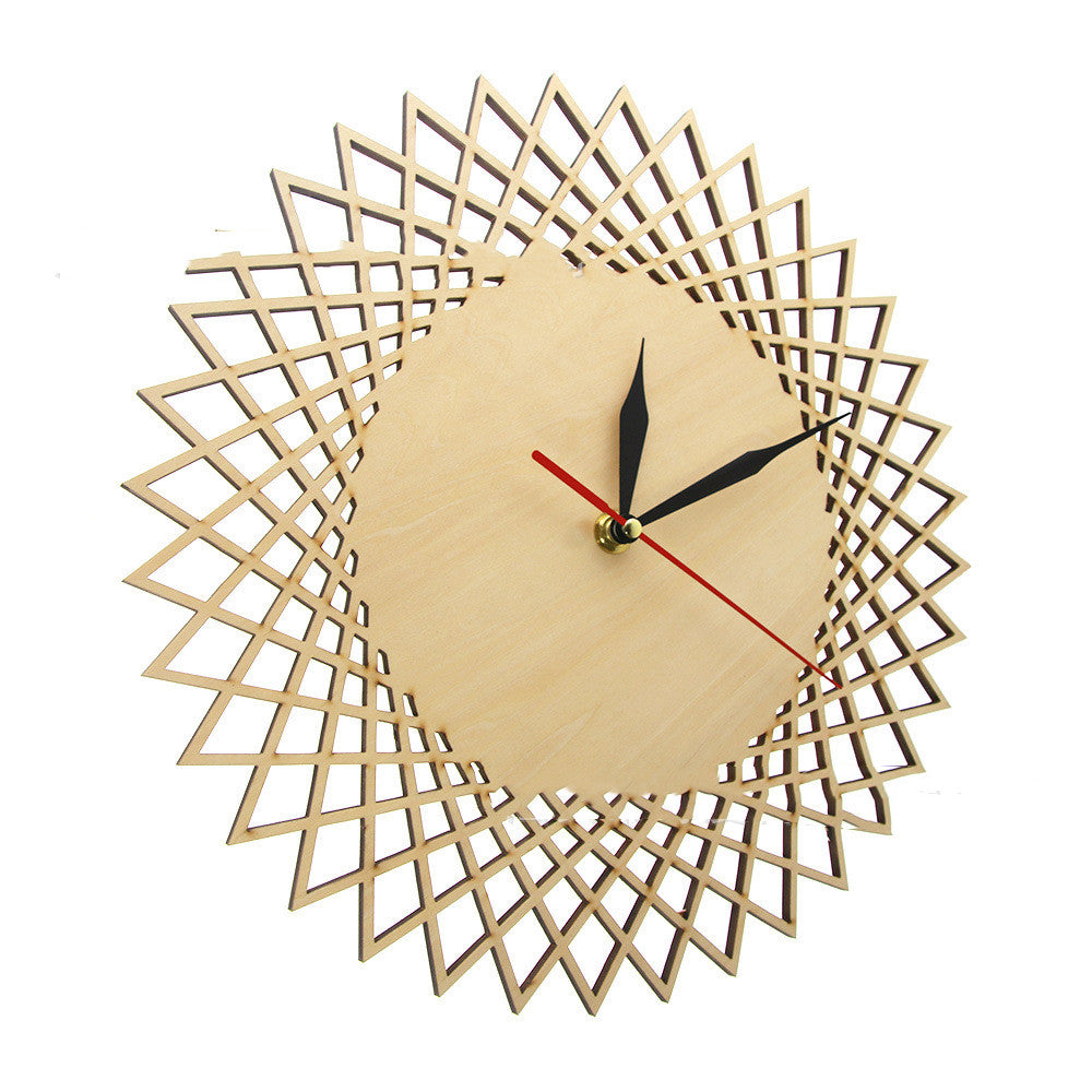 Abstract Geometric Wooden Wall Clock