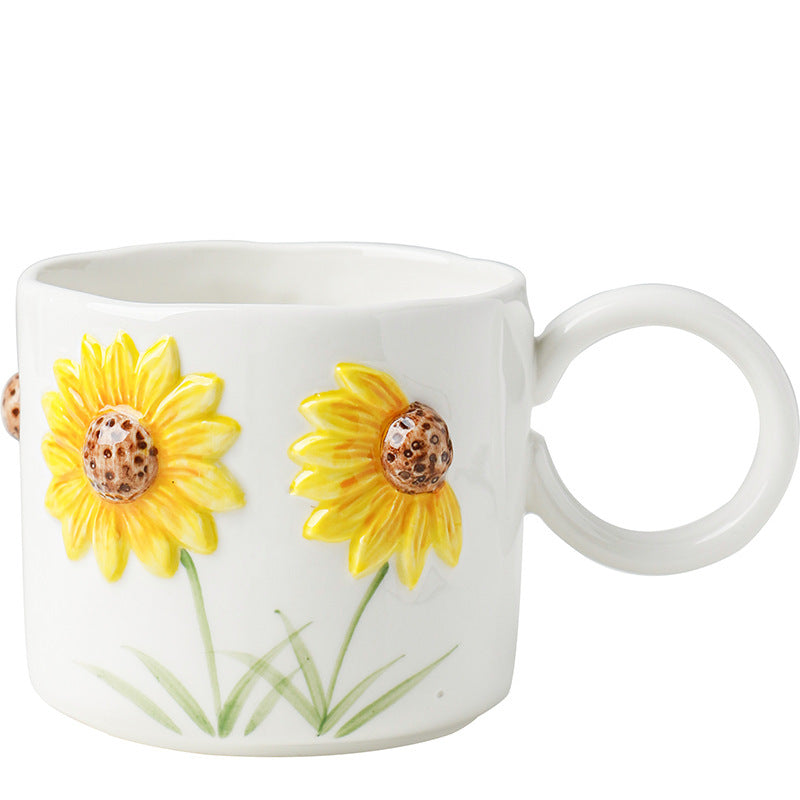 Sunflower Hand Painted Cup & Saucer