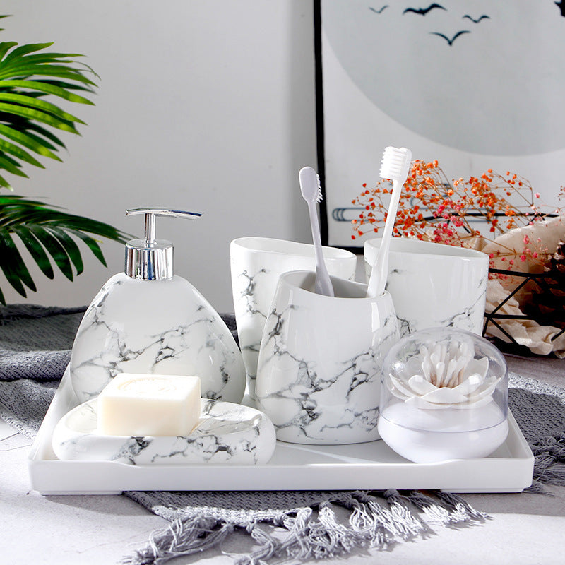 Opaline Marble Bathroom Set