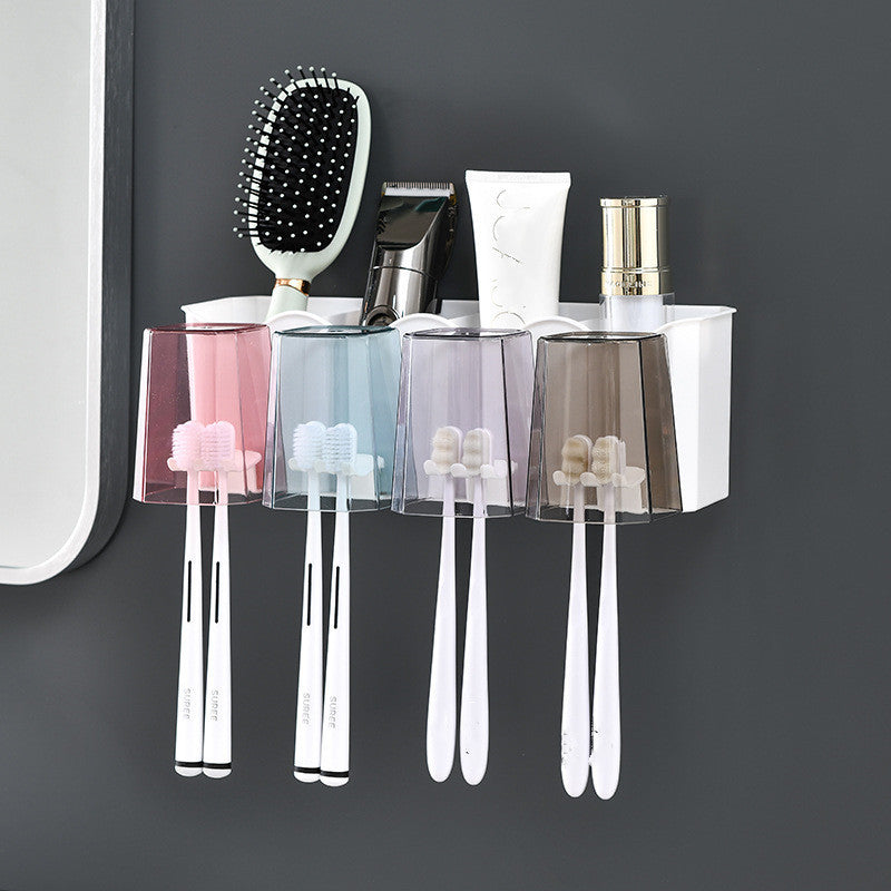 Wall-mounted Non-Punch Toothbrush Holder Set