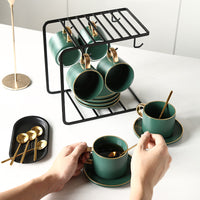 Nordic style ceramic coffee mug set (19 pieces)