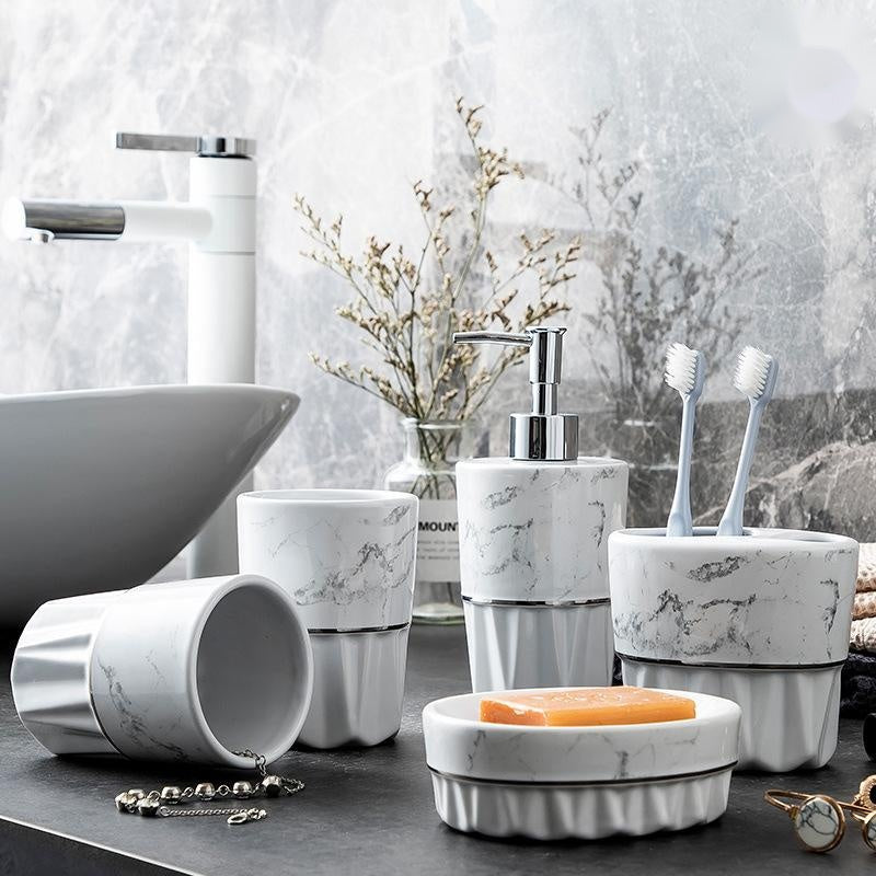 Serene Marble Haven Bathroom Set