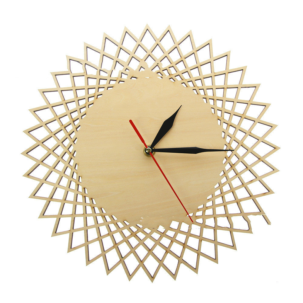 Abstract Geometric Wooden Wall Clock