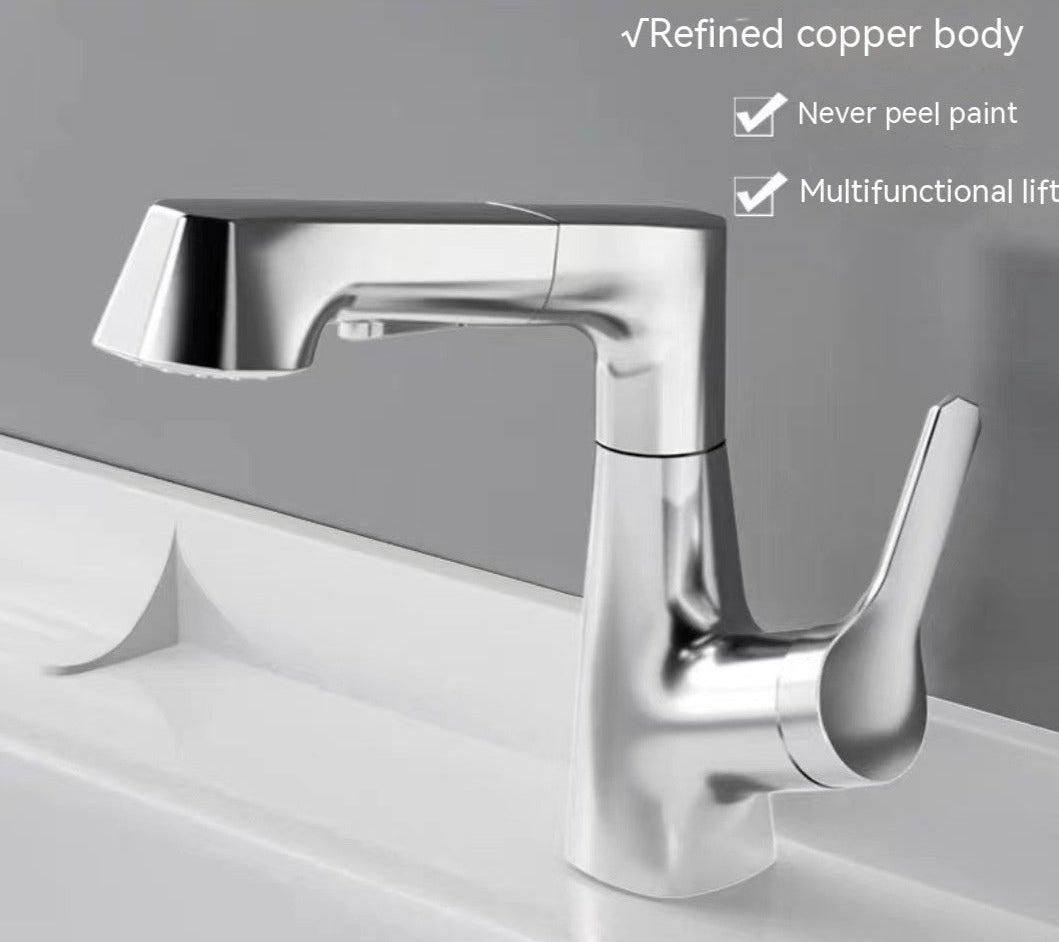 Adjustable Pull-out Bathroom Faucet