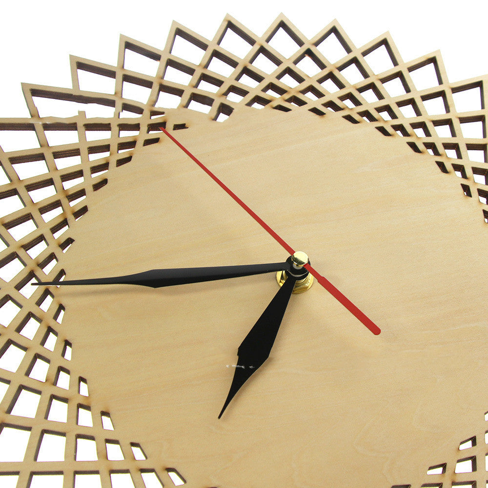 Abstract Geometric Wooden Wall Clock