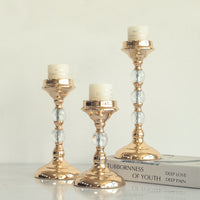 Gold Crystal Electroplated Candle Holder