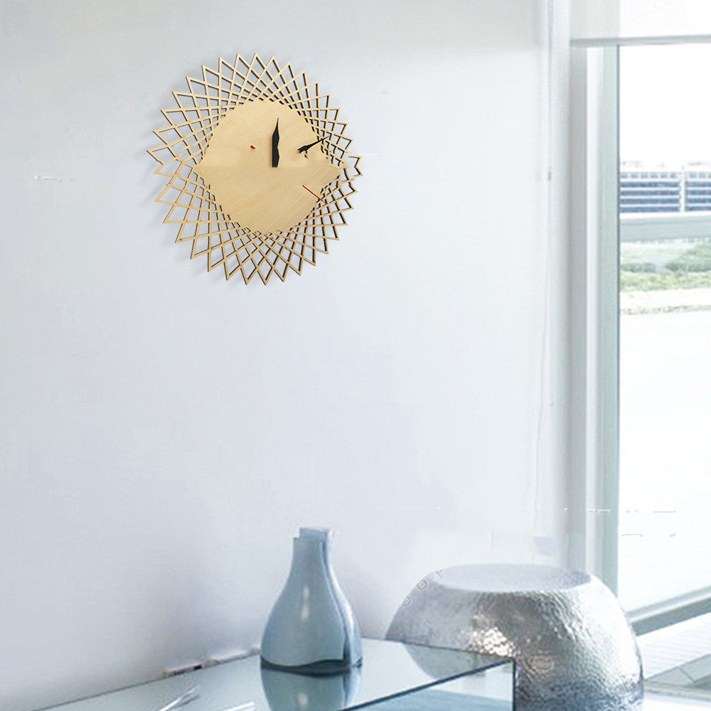 Abstract Geometric Wooden Wall Clock