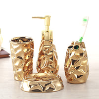 Golden Glimmer Ceramic Bathroom Set