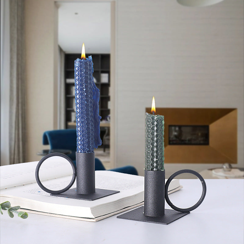 Graphite Gleam Candle Holder Set