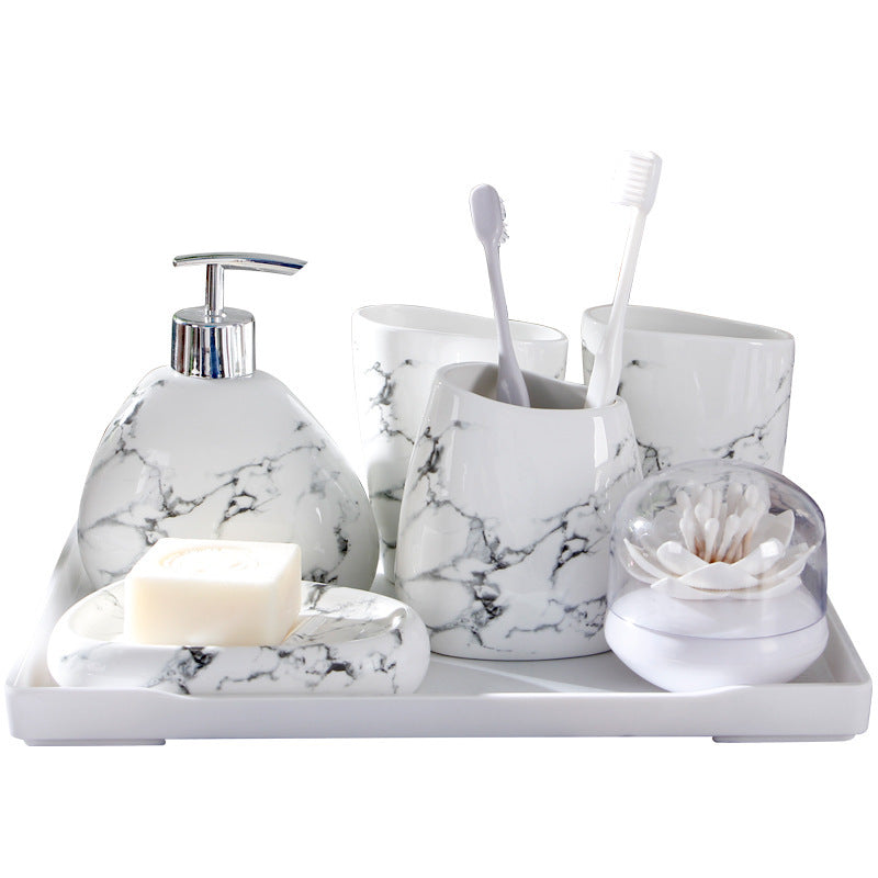 Opaline Marble Bathroom Set