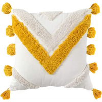 Morocco Tassel Square Throw Pillow Case